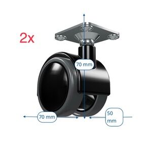 (2)x IKEA 2" Caster 115763 black replacement part for ALEX +other IKEA furniture